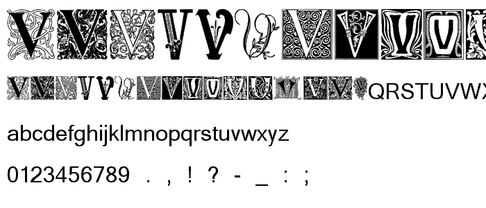 Ornamental Initials V font